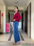 Pearl Work Red Sweater