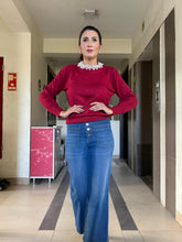 Pearl Work Red Sweater