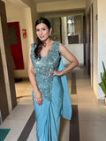 Teal Dazzle Saree