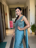 Teal Dazzle Saree