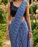 Printed Blue Aura Saree